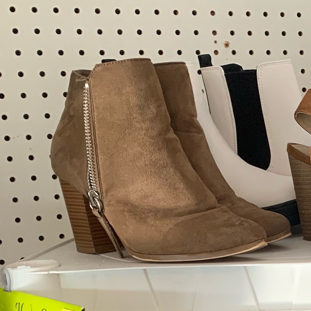 Taupe ankle booties